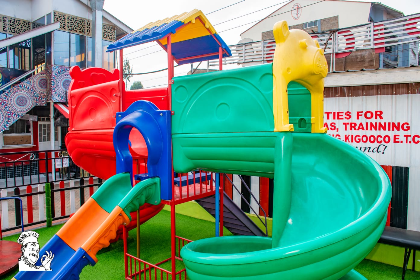 Safe kids play area with supervision